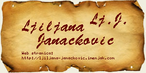 Ljiljana Janaćković vizit kartica